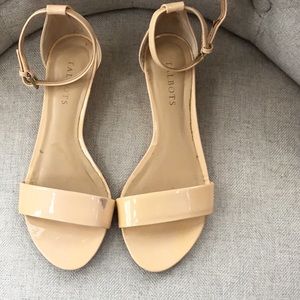 Talbots Patent Leather Low Wedge Sandals